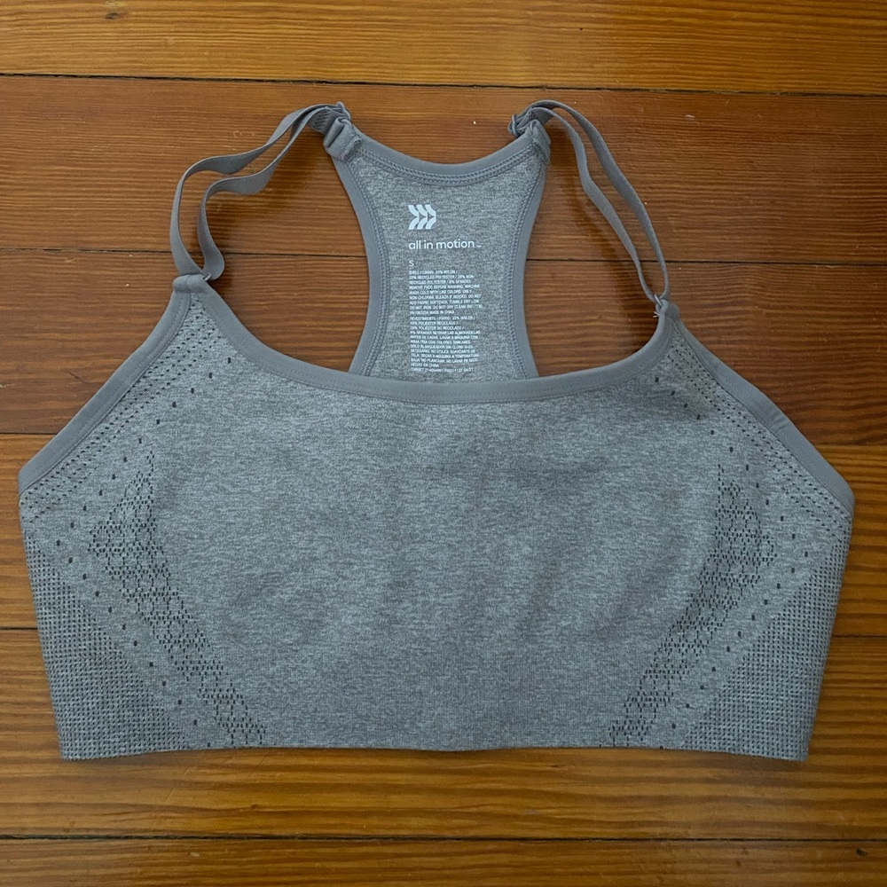 Grey sports bra